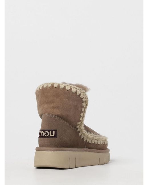 Mou Natural Flat Ankle Boots
