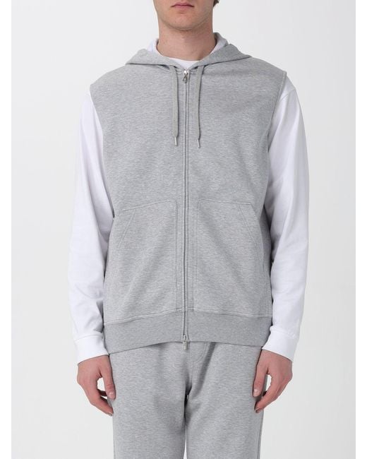 Brunello Cucinelli Gray Cotton Blend Zip Hoodie for men