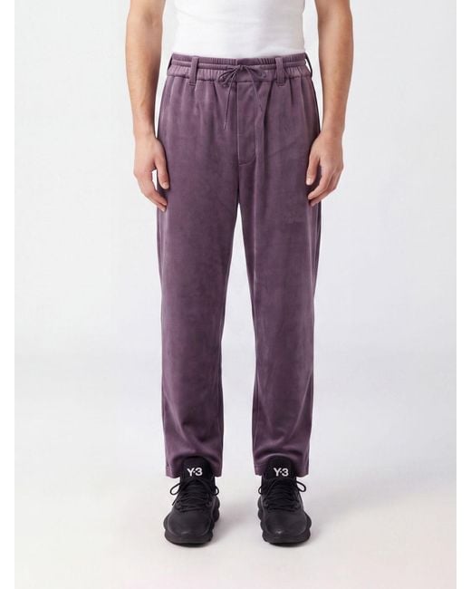 Y-3 Purple Recycled Polyester Trousers With Drawstring Waist And Belt Loops for men