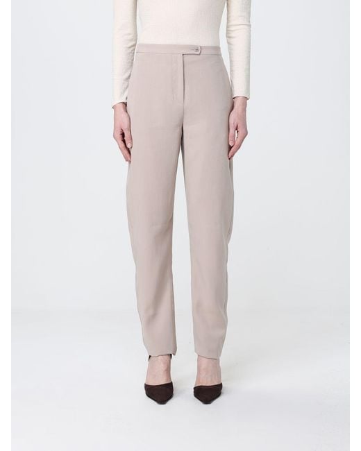 Emporio Armani Pink Crêpe Wide Leg Trousers