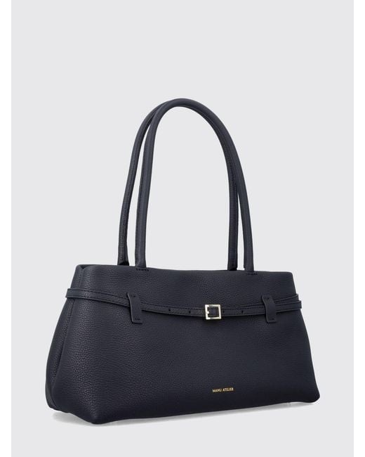 MANU Atelier Blue Le Cambon East West Grained Calfskin Shoulder Bag