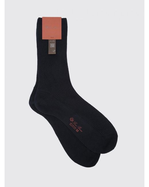 Loro Piana Blue Cashmere Socks for men