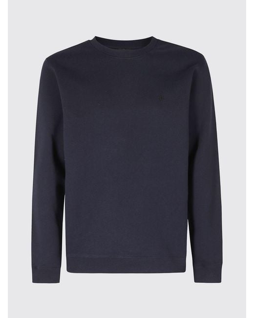 Dondup Blue Cotton Crewneck Jumper With Contrast Logo for men