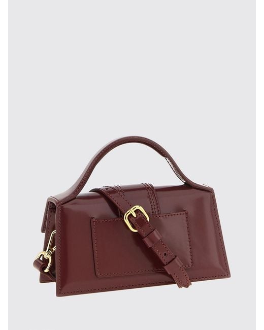 Jacquemus Purple Bambino Calfskin Leather Mini Handbag With Removable Strap