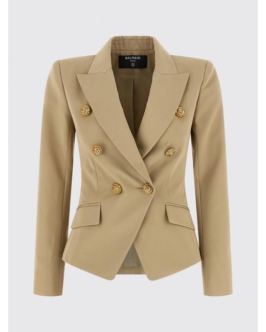 Balmain Natural Cotton Double-Breasted Blazer