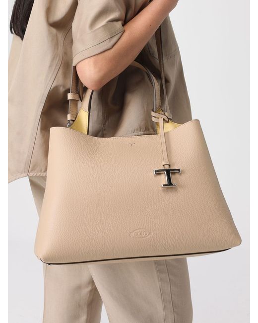 Tod's Natural Micro Leather Bag