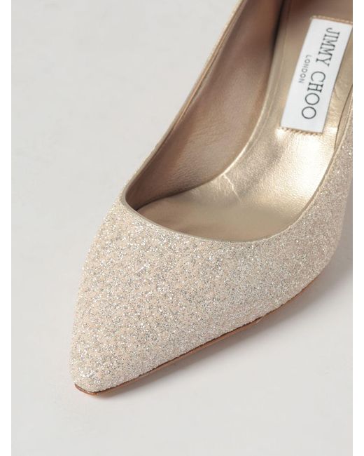Jimmy Choo Natural Romy Glitter Pumps