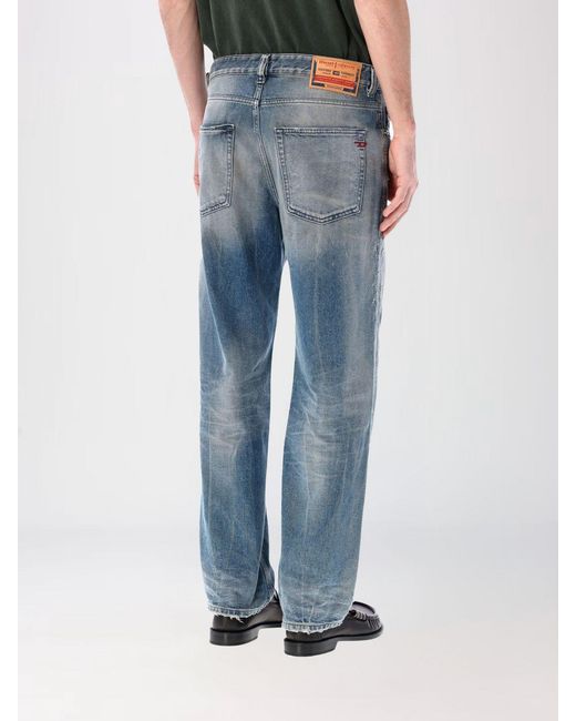 DIESEL Blue D-Macs Used-Effect Cotton Denim Jeans for men
