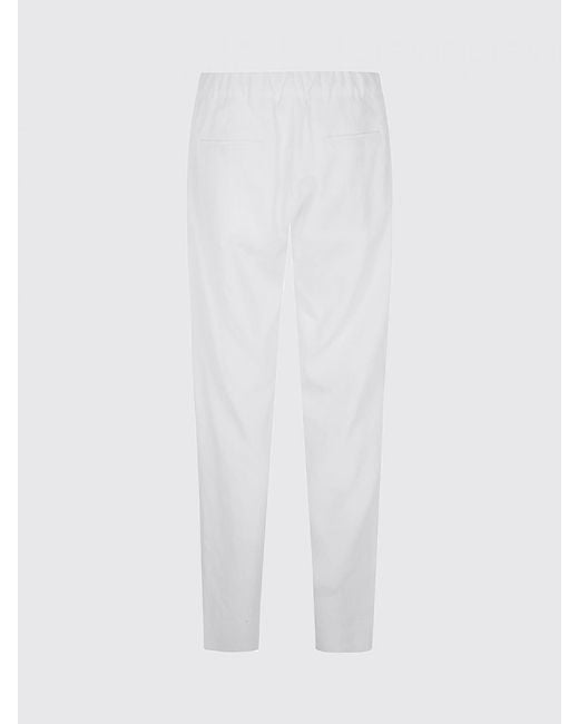 Giorgio Armani White Linen Drawstring Trousers for men