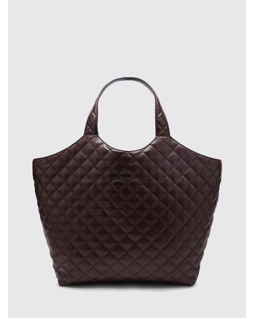 Saint Laurent Purple Icare Matelassé Nappa Maxi Shopping Bag With Ysl Logo