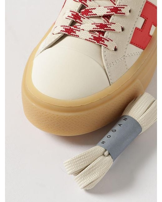 Hogan Pink Crosswind Leather Sneakers