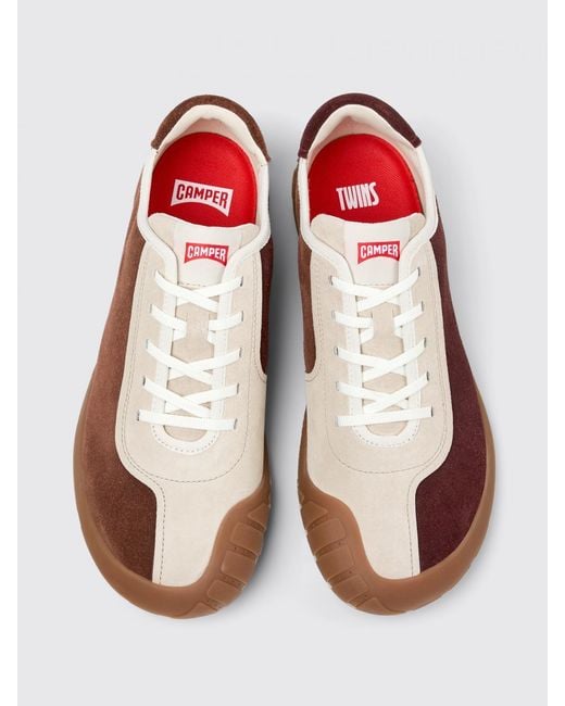 Camper Brown Twins Suede Sneakers for men
