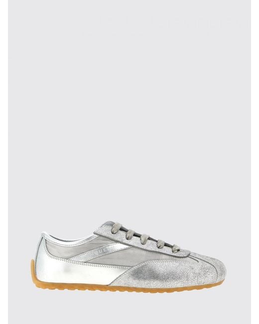 McQueen White Boxe Laminated Leather And Nylon Sneakers