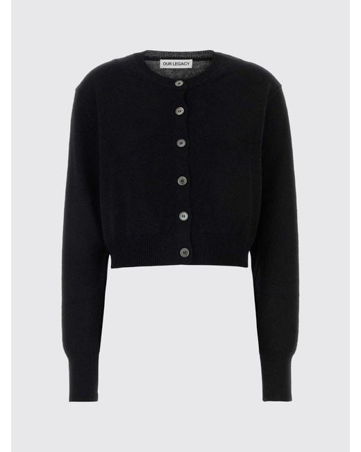 Our Legacy Black Wool And Linen Cardigan
