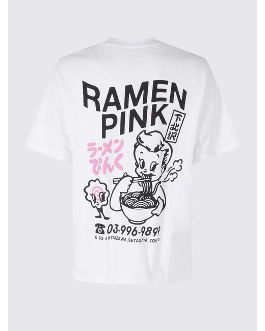 Edwin White Printed Cotton T-Shirt for men