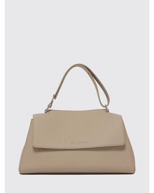 Orciani Natural Hammered Leather Sveva Longuette Bag