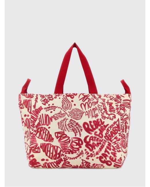 DSquared² Red Printed Tote Bag