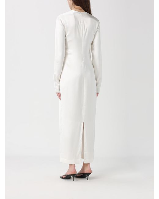 Totême White Viscose Midi Dress
