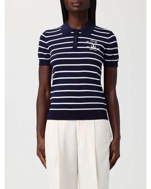 Ralph Lauren Blue Striped Cotton Polo Shirt
