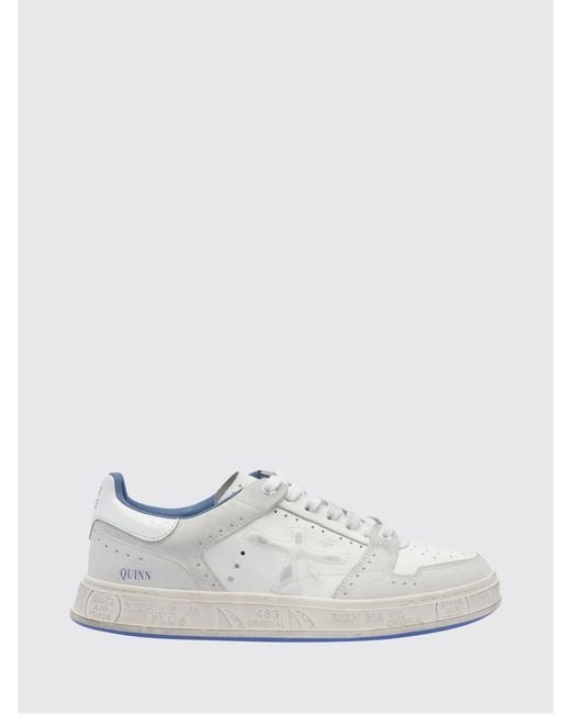 Premiata White Quinn Leather Sneakers for men