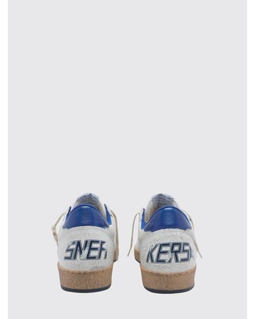 Golden Goose Deluxe Brand Blue Ball Star Leather Sneakers With Vintage Effect for men