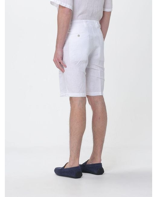 120% Lino White Linen Shorts for men