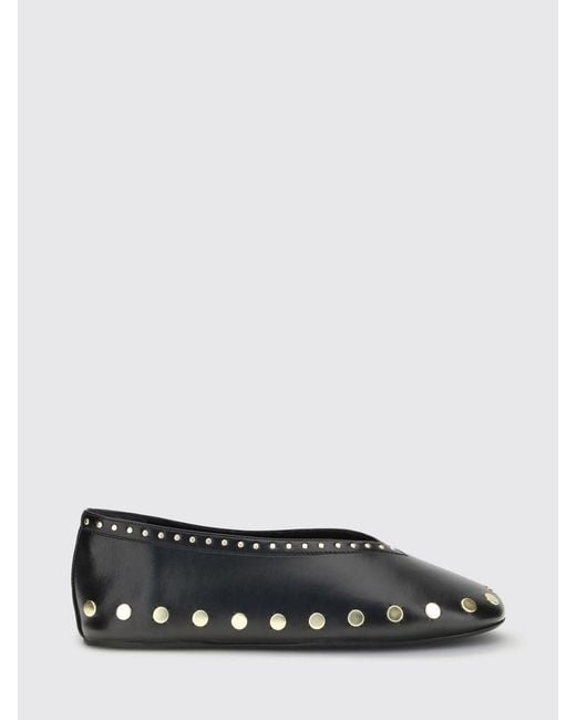 Ganni White Jenny Studded Polyurethane Blend Ballerina