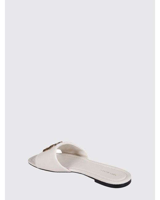 Tory Burch White Eleanor Leather Mules