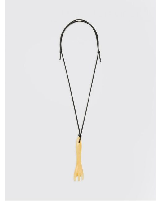 Lemaire White Gua Sha Fork Necklace