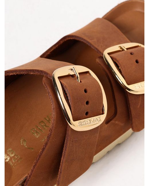 Birkenstock Brown Arizona Big Buckle Oiled Leather Sandals