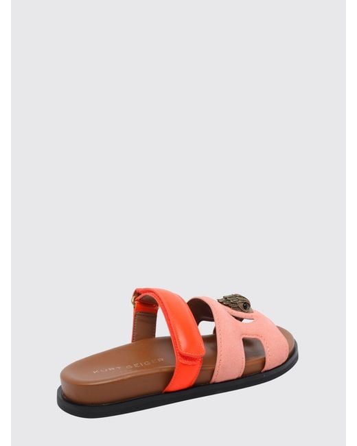 Kurt Geiger Pink Eagle Suede Sandals