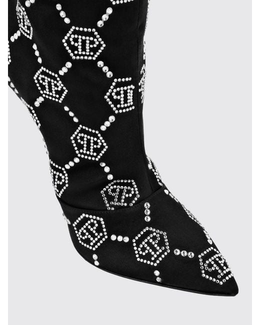 Philipp Plein Black Flat Ankle Boot
