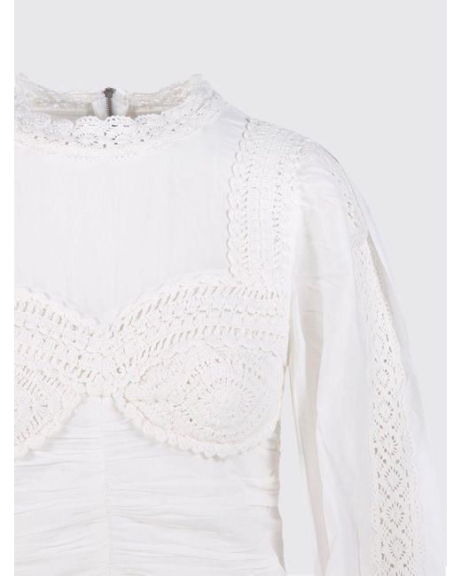 Farm Rio White Cotton Blouse With Inserts