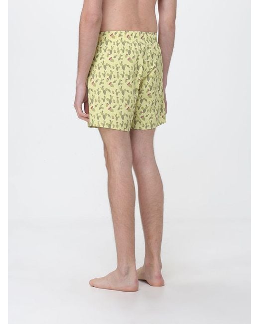 Colmar Yellow Printed Polyester Boxer Swim Trunks for men