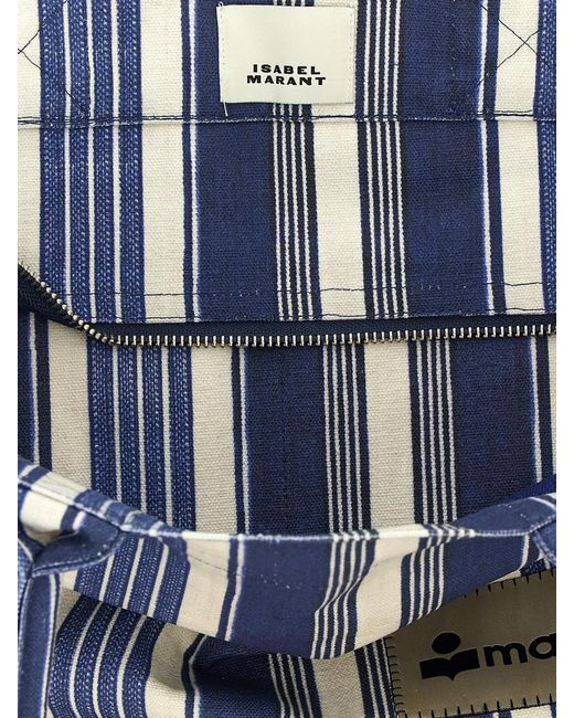Isabel Marant Blue Yenky Striped Cotton Bag