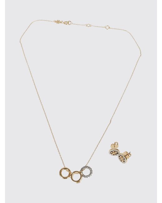 Tory Burch White Miller Pavé Necklace And Earrings Set By
