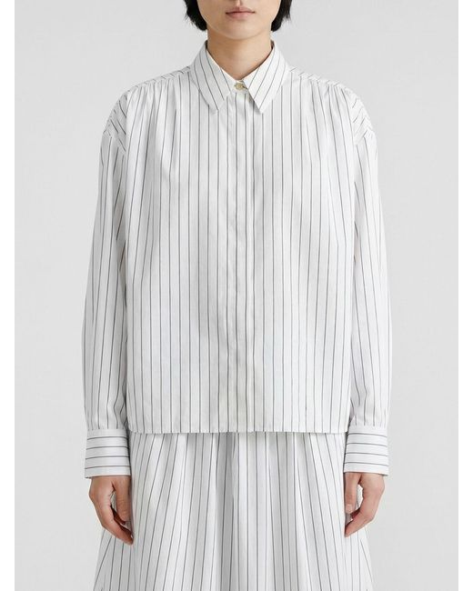 Jil Sander White Striped Cotton Shirt