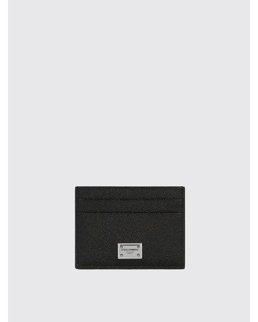 Dolce & Gabbana White Dolce &Amp Gabbana Grained Leather Credit Card Holder for men