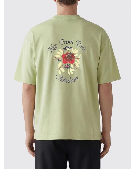 Drole de Monsieur Green Printed Cotton T-Shirt for men