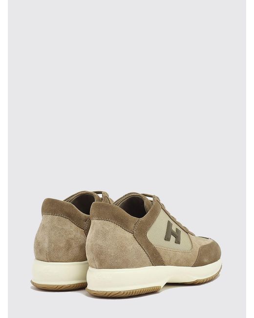 Hogan White Interactive Mesh And Suede Sneakers for men