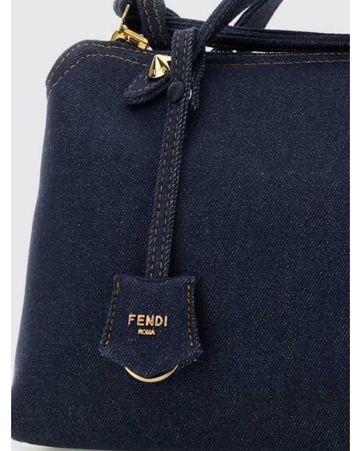 Fendi Blue By The Way Mittelgroße Wendbare Denim-Handtasche