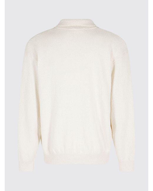 Roberto Collina White Cotton Knit Polo Shirt for men
