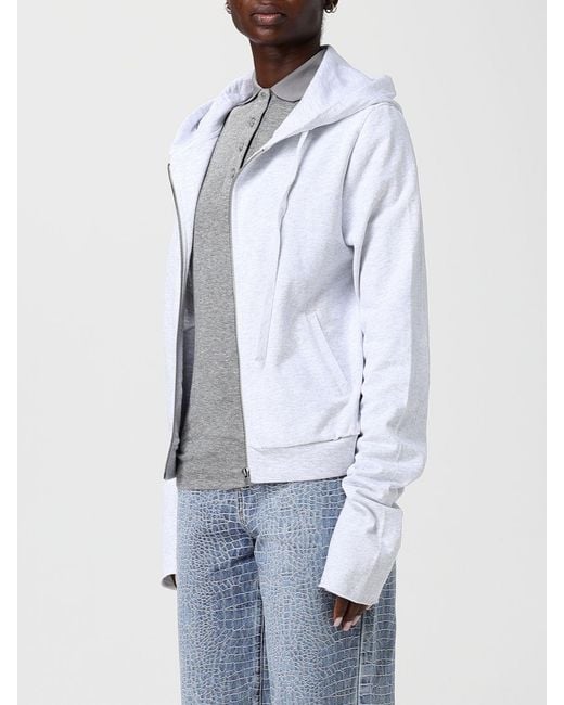 Entire studios White Cotton Zip-Up Hoodie