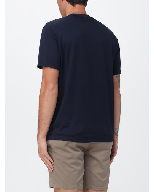 EA7 Blue Cotton T-Shirt With Logo for men