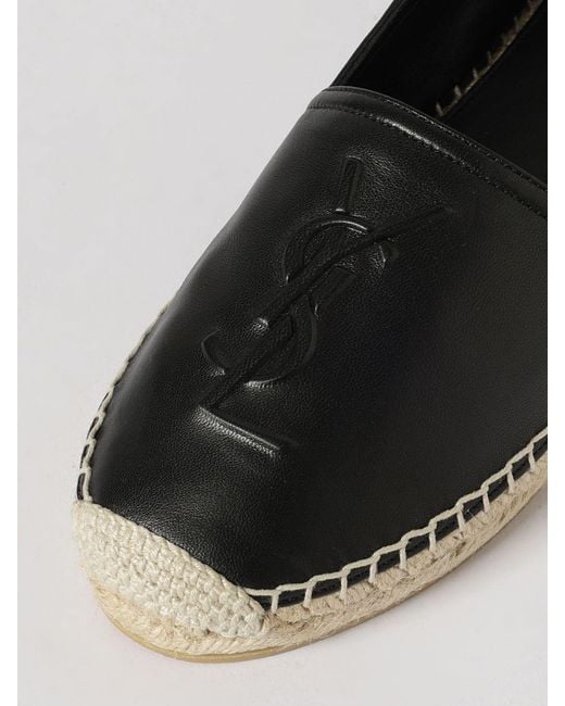 Saint Laurent White Leather Espadrilles