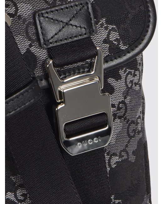 Gucci Black Coated Cotton Crossbody Bag With Camouflage Gg Monogram Print for men