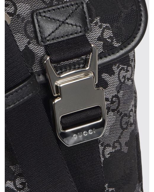Gucci Black Coated Cotton Crossbody Bag With Camouflage Gg Monogram Print for men