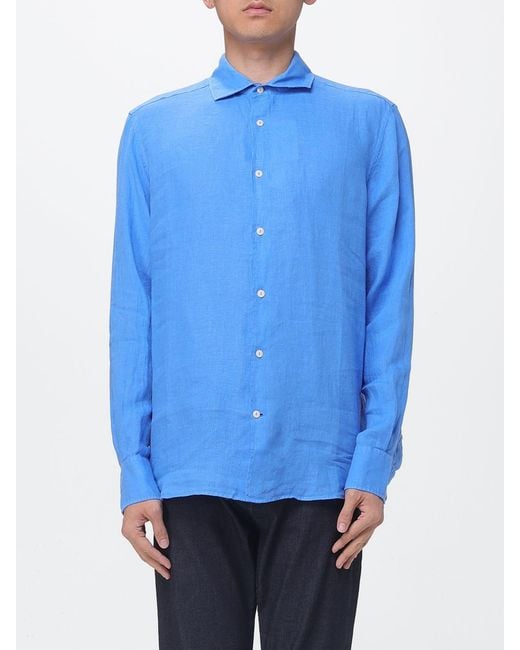 Mc2 Saint Barth Blue Linen Shirt for men
