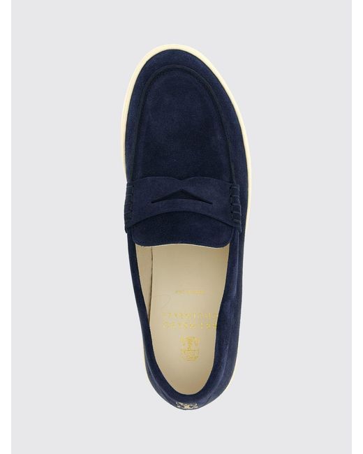 Brunello Cucinelli Blue Suede Loafers for men