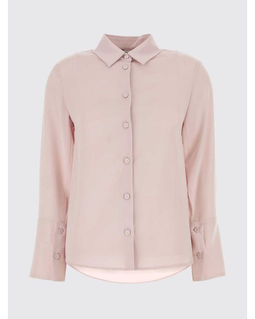 Max Mara Pink Classic Stretch Silk Shirt